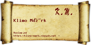 Klimo Márk névjegykártya